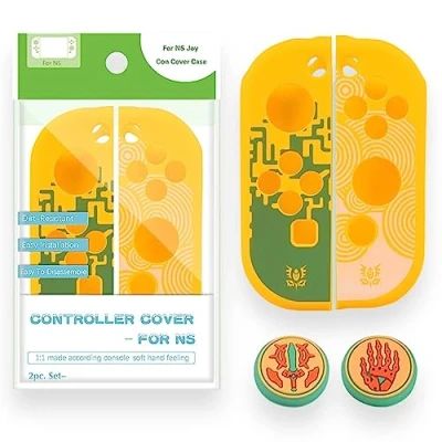 Image of Zelda Tears of the Kingdom Compatible Switch and OLED Joy Con Silicone Covers Thumb Grips with Nintendo Controllers