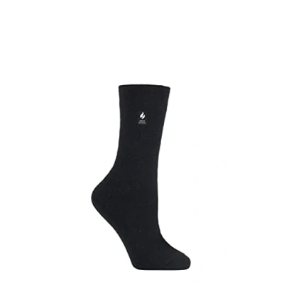 Image of Women&#039;s 1 Pair SOCKSHOP Heat Holders 1.0 TOG Ultra Lite Plain Socks Black 4 8 Ladies