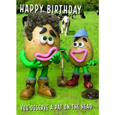 Image of Violent Veg &#039;Pat On The Head&#039; Funny Birthday Card