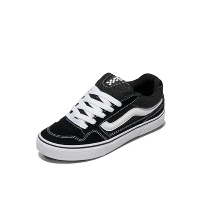 Image of Vans Men&#039;s Caldrone Sneaker, Suede Mesh Black White, 13 UK