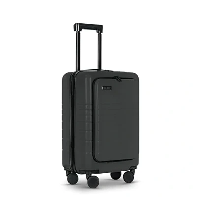 Image of ETERNITIVE Small Suitcase I Travel Made of ABS Size: 55 x 35 24.5 cm Hard Case with TSA Lock Wheels 360, Holder for Mobile Phone and Drink, graphitegray,