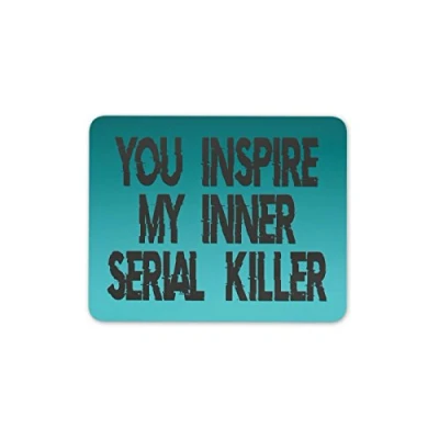 Image of Destination Vinyl Ltd Funny Serial Killer Mouse Mat Pad Office Secret Santa Fun Computer #13236