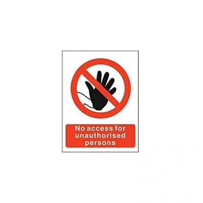 Image of Seco No Access for Unauthorised Persons Sign, 150mm x 200mm 1mm Semi Rigid Plastic, Red/White