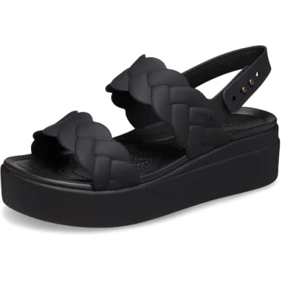 Image of Crocs Women Sandal,Brooklyn Woven Upper LW,Black/Black,6 UK