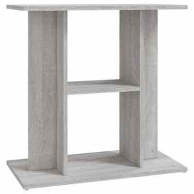 Image of vidaXL Grey Sonoma Aquarium Stand 60x30x60 cm, With Multi Tier Storage, Durable Engineered Wood, for Fish Tank Display and Storage