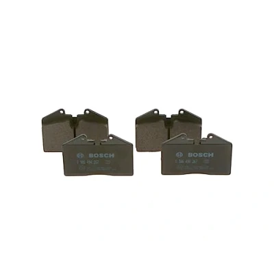 Image of BP1179, E990R02A10803397 Brake pad set BOSCH 0 986 494 267 Low Metallic with anti squeak plate, mounting manual PORSCHE: 911 Coupe, 944 Coupe