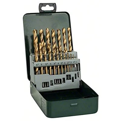 Image of Bosch 19 pcs. HSS TiN Metal Drill Bit Set (for Metal, Ø 1 10 mm, Accessory Driver)