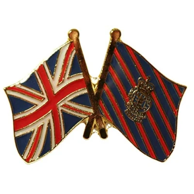 Image of UK &amp; Royal Army Ordnance Corps Friendship Flag Pin Badge