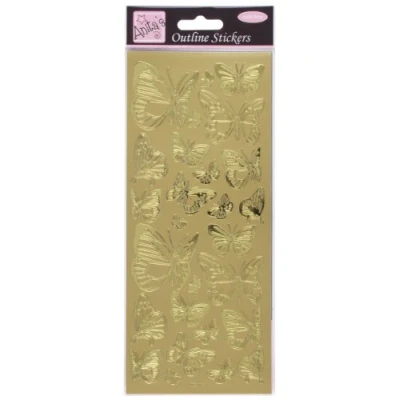 Image of Anitas Outline Stickers, Butterfly, Gold, For Scrapbooking, Card Making, Kids Play, Homework, Art, Craft, Embelish, Decorative, Paper, Card, Glass, Metal, Plastic, Foam
