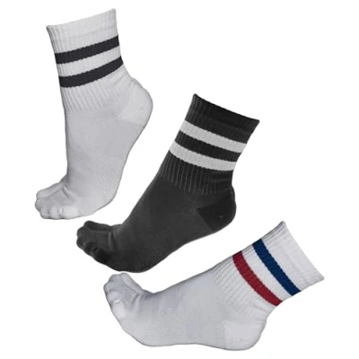 Image of vitsocks Women&#039;s Cushioned BAMBOO Tube Crew Sports Socks (3 PAIRS) Soft Padded Heel, 2x white 1x black, 6 8