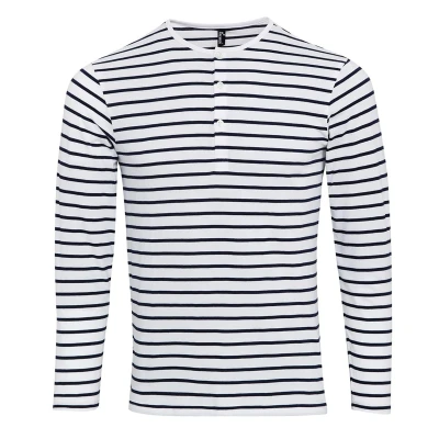 Image of Premier Unisex Mens Long John Roll Sleeve Tee (White) Size X Small
