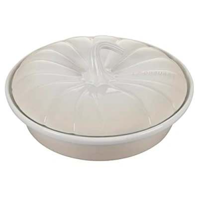 Image of Le Creuset Stoneware Figural Pumpkin Baker with Lid, 9&quot;, Meringue