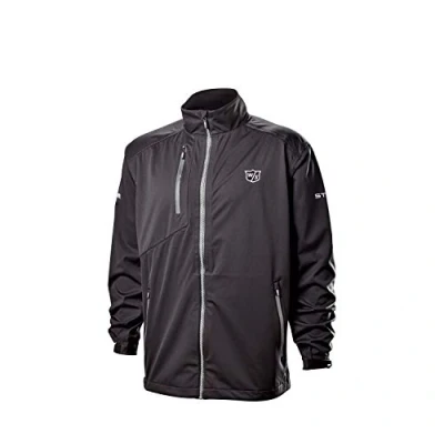 Image of Wilson STAFF Men&#039;s Golf RAIN JACKET, MODEL Polyester, Black, Size L, WGA700712LG
