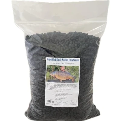 Image of Pre Drilled Black Halibut Carp Fishing Bait 8mm 5kg
