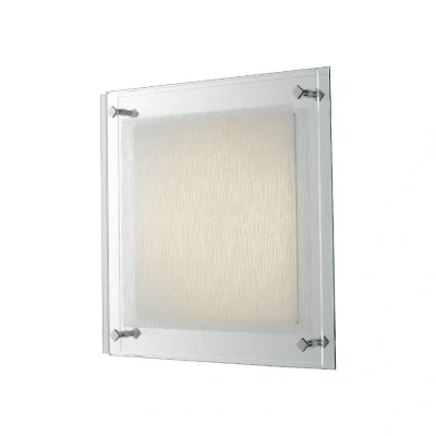 Image of JOYCE LED Patterned Glass Flush Ceiling Light White 2100lm 4000K 42x42cm
