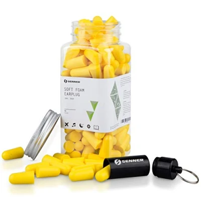 Image of Senner FoamPro Hearing Protection Earplugs for Sleeping and Snoring. Extra Comfortable Noise Cancelling Ear Plugs Sleep, Strong Damping (38 dB), Alarm Remains Audible, 60 Pairs