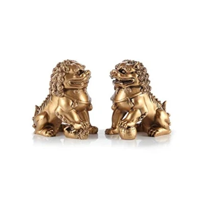 Image of lachineuse Decorative Items, Resin, Gold Coloured, 15x8x12cm