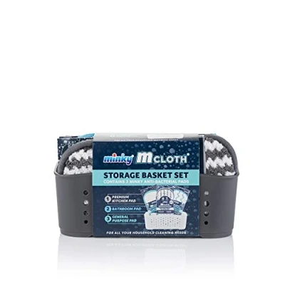 Image of Minky Grey M Cloth Storage Basket Set