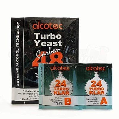 Image of Alcotec 48 Hour Turbo Kit Contains Yeast, Carbon and Clear Finings
