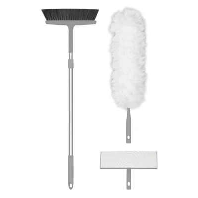 Image of Elliott 4 Piece cleaning Set, Click lock system for around the home with a long reach extendable handle that can extend up to 1.1 metre