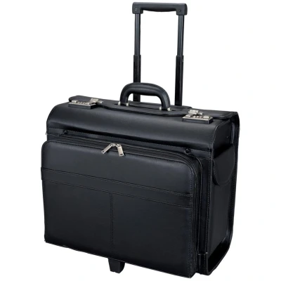 Image of Alassio 45030 SAN REMO trolley pilot case, wheeled, imitation leather, black