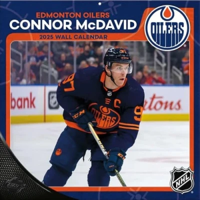 Image of Turner Licensing SPORTS Edmonton Oilers Connor Mcdavid 2025 12x12 Player Wall Calendar (25998011997)