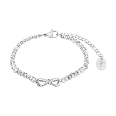 Image of s.Oliver bracelet stainless steel ladies arm jewelry, with glass, 16+4 cm, Silver, Infinity, Comes in jewelry gift box, 2022717