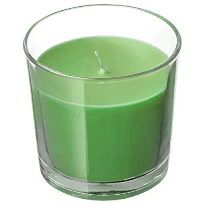 Image of Finchley Scented Candle in Glass,Apple and pear,Green Color,7.5 cm(Pack of 2)+(Pen Free)