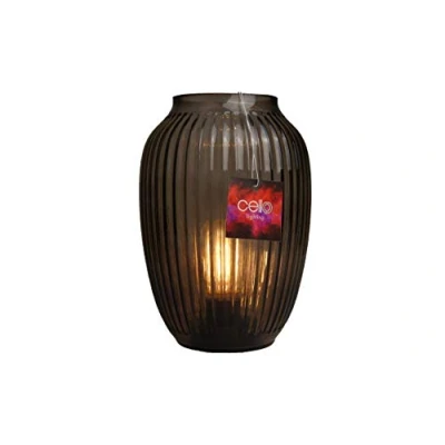 Image of Cello Lighting Classic Barrel Large Brown Battery Operated Lamp, Glass Table Lamps for Living Room and Home Decor, Decorative Cordless Home, Bedside Lamp Decor