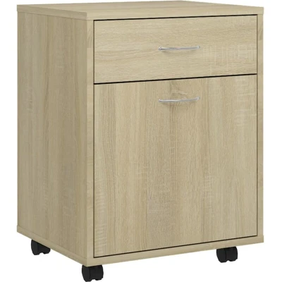 Image of vidaXL Rolling Cabinet Sonoma Oak 45x38x54 cm Engineered Wood