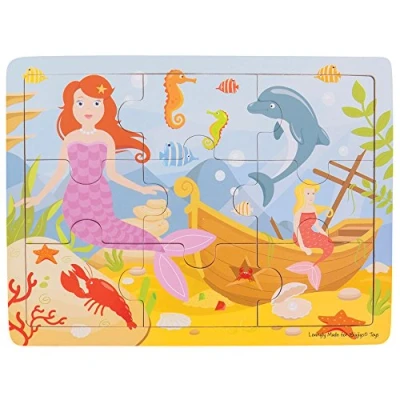 Image of Bigjigs Toys Wooden Tray Puzzle Mermaid