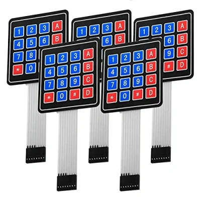 Image of AZDelivery 5 x Matrix Array 4x4 Membrane Switch 16 Key Keypad Keyboard compatible with Arduino Including E Book!