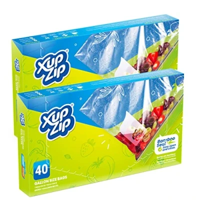 Image of Keep Food Fresh for Longer with our Airtight and Leakproof Reusable Zip Lock Freezer Bags! Say Goodbye to Waste Hello Sustainability Bamboo Seal. Safeguard Your Meals Order Now!