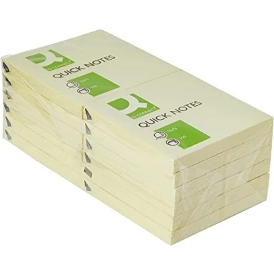 Image of Q Connect Quick Notes 76 x 76mm Yellow (12 Pack) KF10502
