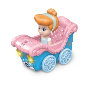 Image of VTech Toot Drivers Cinderella&#039;s Enchanted Carriage, Official Disney Princess Pretend Play Vehicle with Lights, Phrases and Songs, Interactive Toddler Toy 12 Months, 2, 3, 4 Plus, English Version