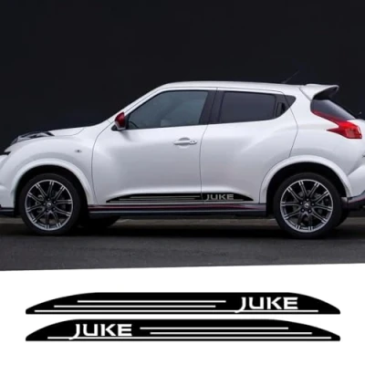 Image of IBLUON 2PCS Car Door Side Skirt Stickers Stripes Vinyl Film Decals,for Nissan Juke NISMO Auto Tuning Accessories