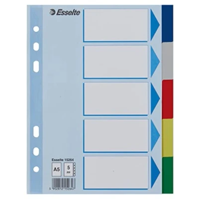 Image of Leitz Blanko plastic dividers, A5, PP, 5 sheet, assorted colours