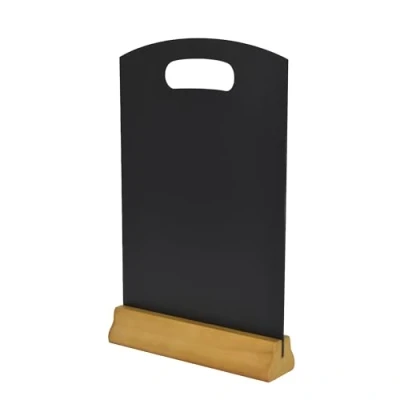 Image of Deflecto A4 Double Sided Countertop Chalkboard Table Menu Board with Natural Plinth 370 x 235 220mm