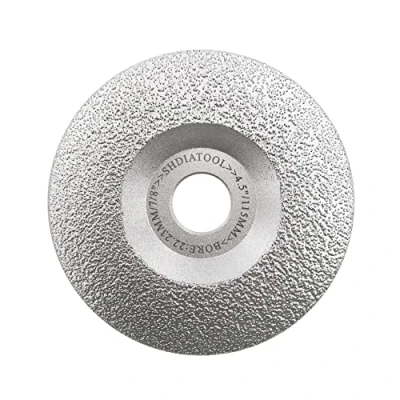 Image of SHDIATOOL Diamond Grinding Cup Wheel 4 1/2 Inch for Granite Marble Iron Steel Masonry Convex Vacuum Brazed Disc Fits 7/8 Arbor 115mm