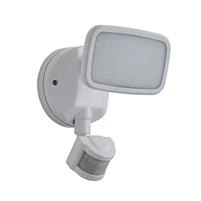 Image of LITECRAFT Alma Single Floodlight LED Outdoor Fitting with PIR Sensor White