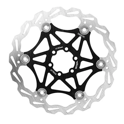 Image of Bnineteenteam Bike Disc Brake Rotor,160/180/203mm Mountain Type Floating Bicycle Pad Cycling Accessory(180mm black) Bicycles And Spare Parts Accessories Ride