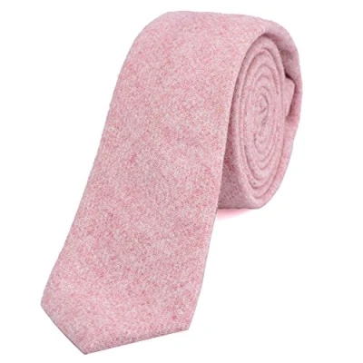 Image of DonDon Narrow Men&#039;s Cotton Tie 2.36 inch 6 cm pastel pink