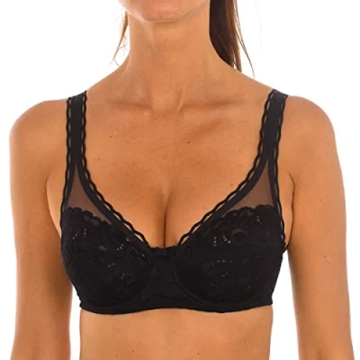 Image of Playtex Womens Underwired bra with cups P0BVT woman Black Lace Size 34C