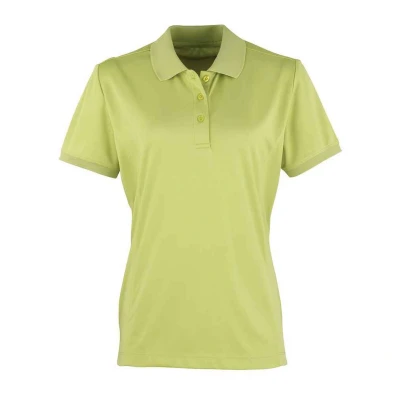 Image of Premier Womens/Ladies Coolchecker Pique Polo Shirt (Lime) Green Size 16 UK