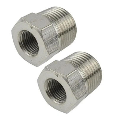 Image of 1/2&quot; BSP Male to 1/4&quot; Female Thread Adapter Hex Bush Air Fitting 2 PK FT047
