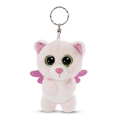Image of NICI 47833 Floppy 9 cm Glubschis Guardian Angel Key Ring 9cm Cat Glowy Malli, Pink