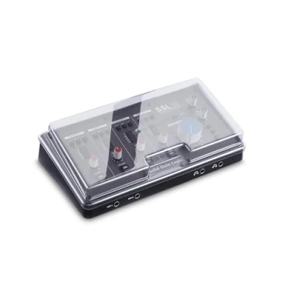Image of Decksaver Cover for Solid State Logic SSL 12 Super Durable Polycarbonate Protective lid in Smoked Clear Colour, Made The UK Producers&#039; Choice Unbeatable Protection