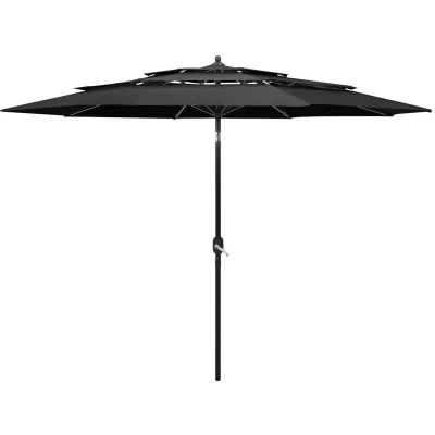 Image of vidaXL 3 Tier Garden Parasol with Aluminium Pole Anthracite m