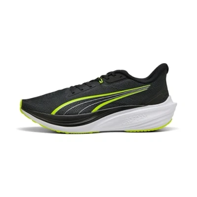 Image of PUMA Unisex Darter PRO Road Running Shoe, Black Yellow Alert White, 10 UK