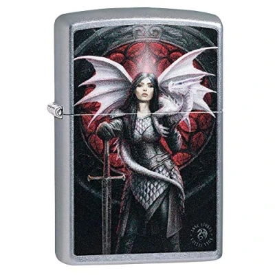 Image of Zippo Pocket Lighter, Brass, Street Chrome Dragon Warrior, 1 Count (Pack of 1)